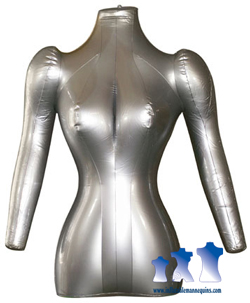 Inflatable Female Torso with Arms, Silver