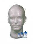 Male Head, Styrofoam White 