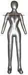 Inflatable Female Mannequin, Full-Size with head & arms Silver