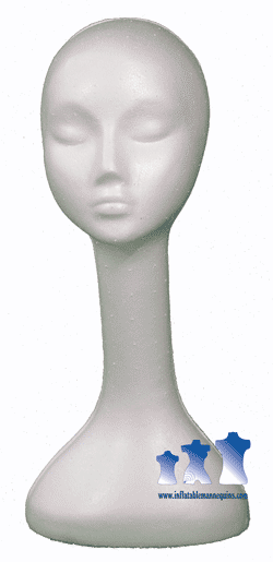 Long Neck Female Head, Styrofoam White