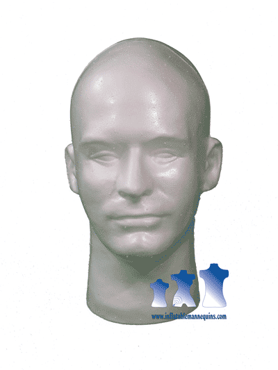 Male Head, Styrofoam White 