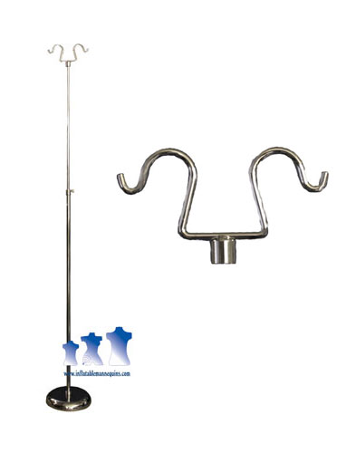 MS13T - Tall Chrome Adjustable Double Hook Stand